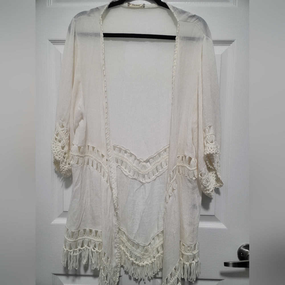 Janice Elegant Cream Cardigan  One Size